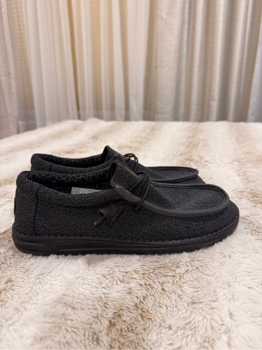 Hey Dude Wally Sox Micro Total Black Men’s Size 10 Shoes
